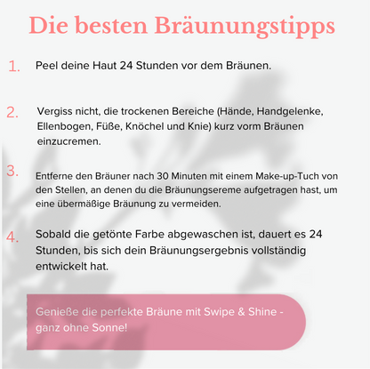 Swipe & Tan - Perfekte Bräune – mühelos aufgetragen!